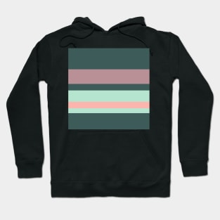 A mild bind of Feldgrau, Magic Mint, Pale Salmon and Grey Pink stripes. Hoodie